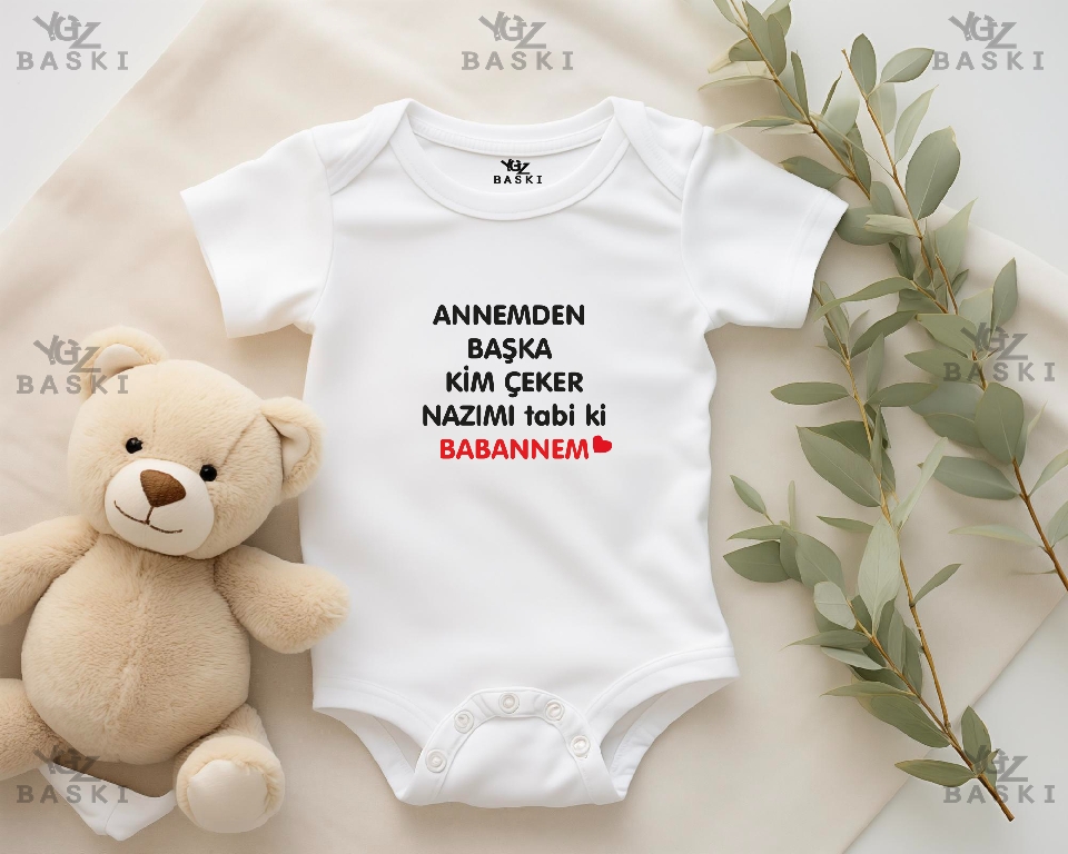 Annemden Başka Kim Çeker Nazımı Tabi ki Babaannem Baskılı Bebek Zıbını