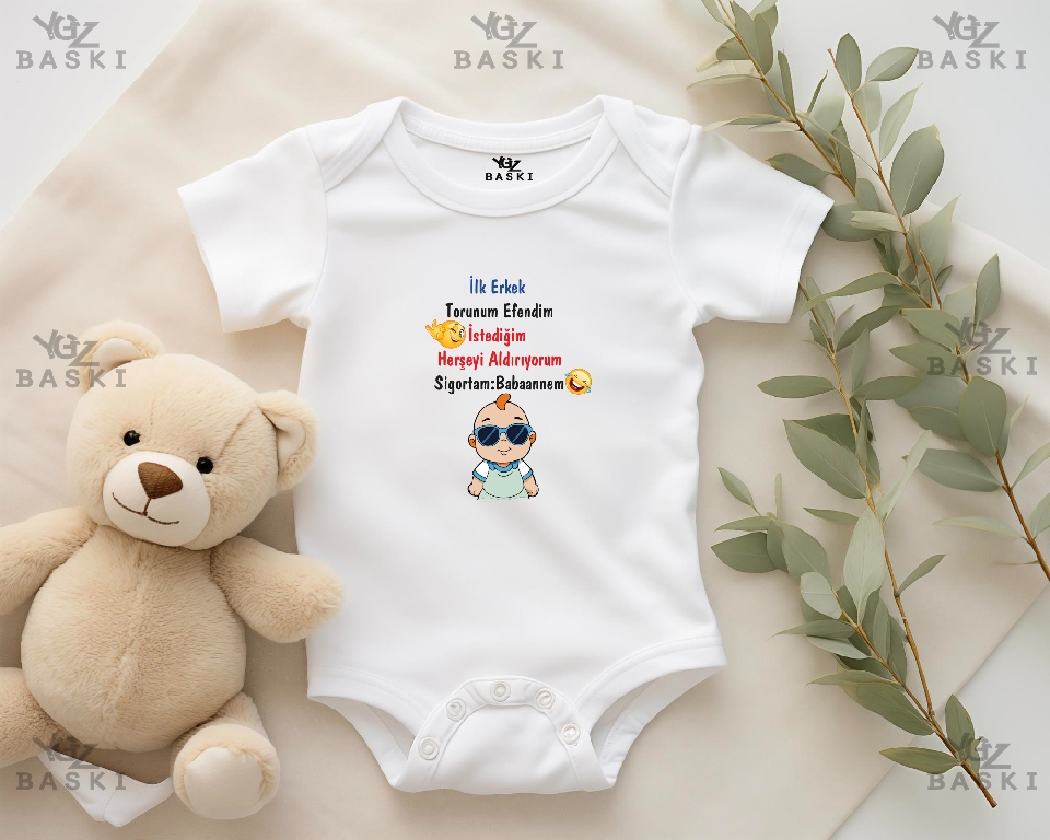 İlk Erkek Torunum Efendim İstediğim Herşeyi Aldırıyorum Sigortam:Babaannem Baskılı Bebek Zıbını