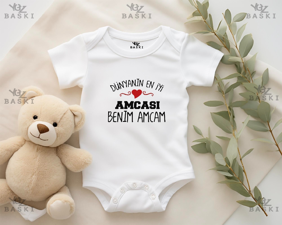 Dünyanın En İyi Amcası Benim Amcam Baskılı Bebek Zıbını
