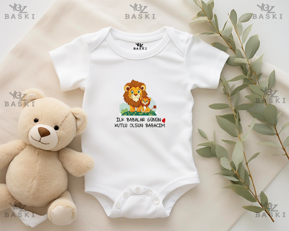 İlk Babalar Günün Kutlu Olsun Babacığım Baskılı Bebek Zıbını