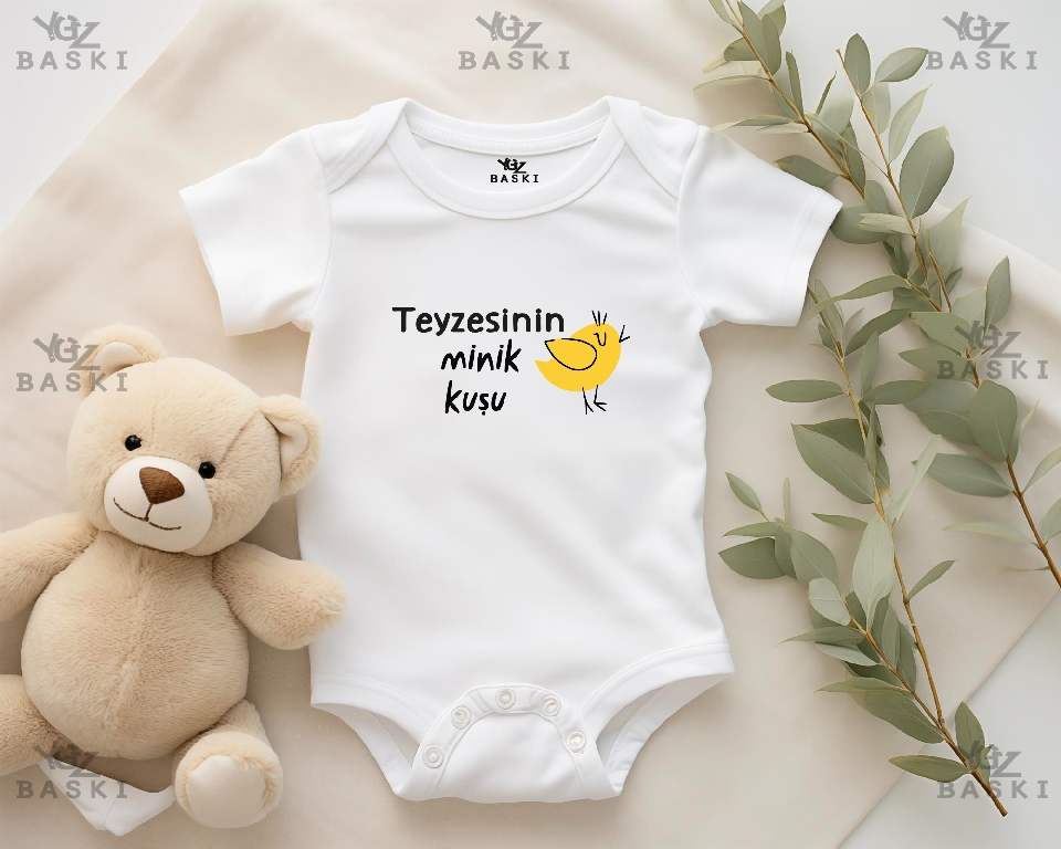 Teyzesinin Minik Kuşu Baskılı Bebek Zıbını
