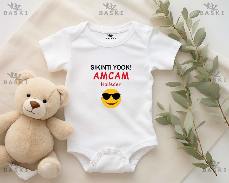 Sıkıntı Yook! Amcam Halleder Baskılı Bebek Zıbını
