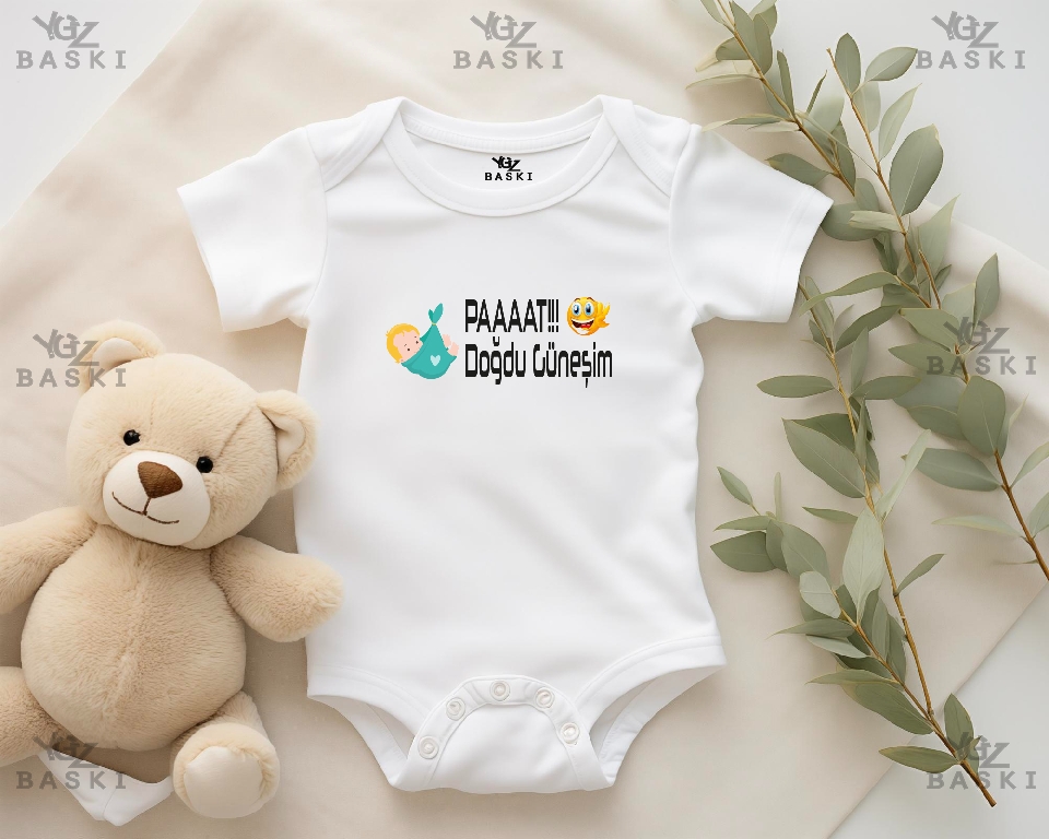 PAAAAT!!! Doğdu Güneşim Baskılı Bebek Zıbını
