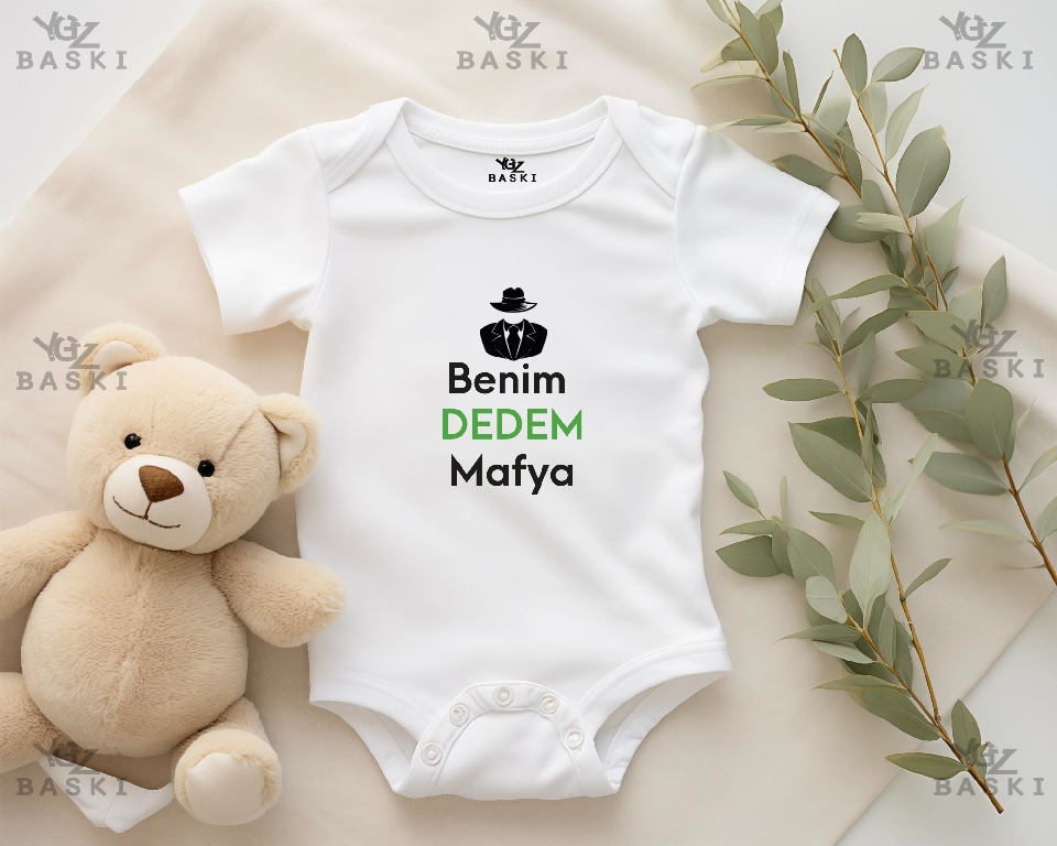 Benim Dedem Mafya  Baskılı Bebek Zıbını