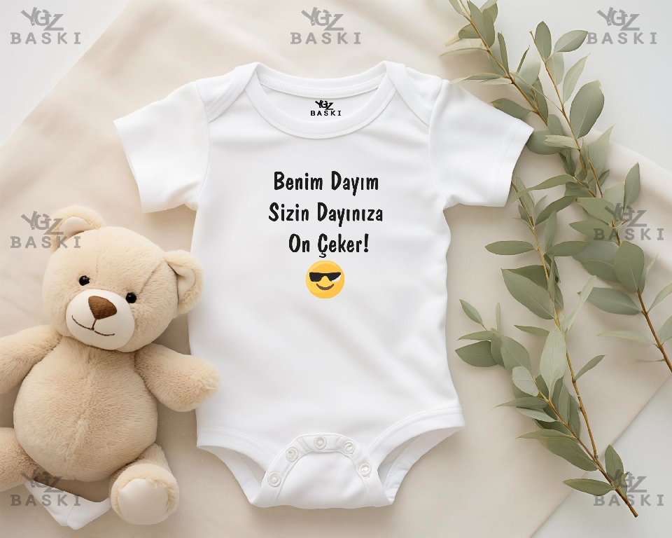 Benim Dayım Sizin Dayınıza On Çeker Baskılı Bebek Zıbını 2
