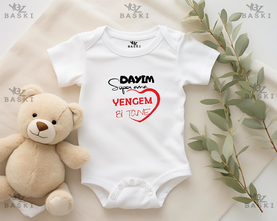 Dayım Süper Ama Yengem Bi Tane Baskılı Bebek Zıbını