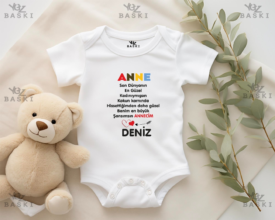 Anne Sen Dünyanın En Güzel Kadınıymışsın...Baskılı Bebek Zıbını