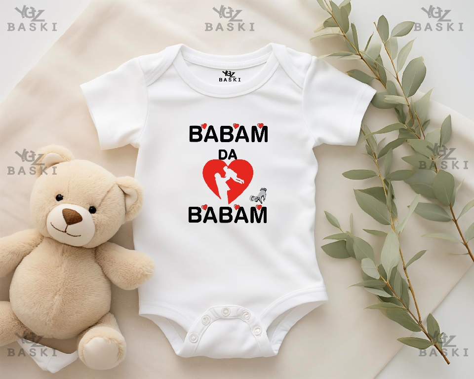 Babam da Babam Baskılı Bebek Zıbını