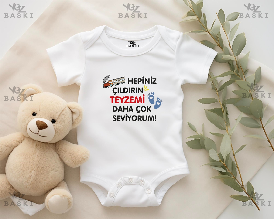 Hepiniz Çıldırın Teyzemi Daha Çok Seviyorum 2 Baskılı Bebek Zıbını