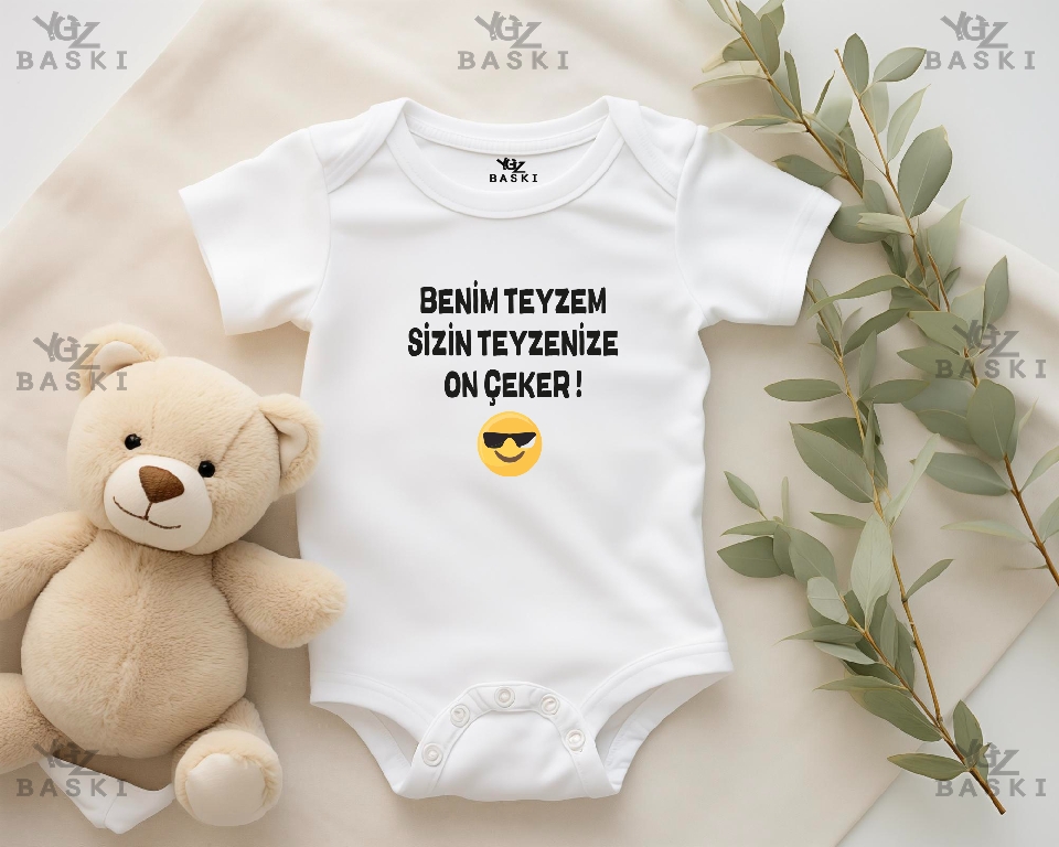 Benim Teyzem Sizin Teyzenize On Çeker Baskılı Bebek Zıbını
