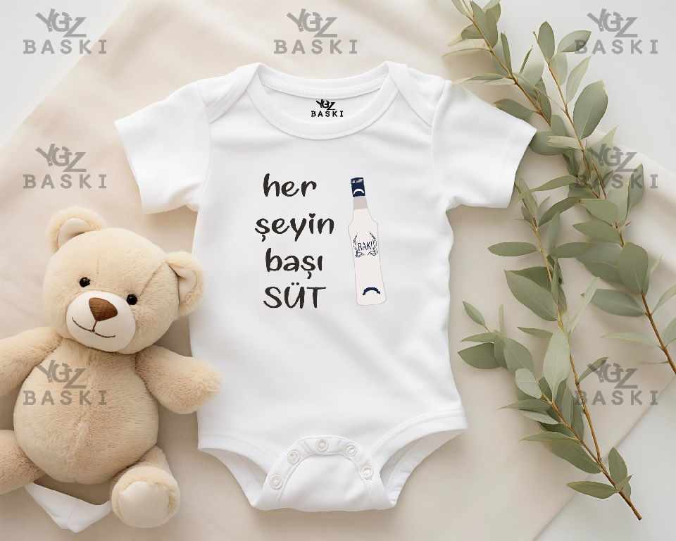 Herşeyin Başı Süt Baskılı Bebek Zıbın