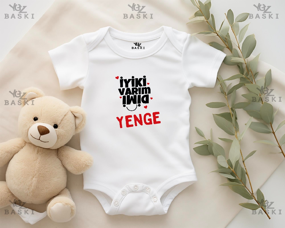 İyiki Varım Dimi Yenge Baskılı Bebek Zıbını