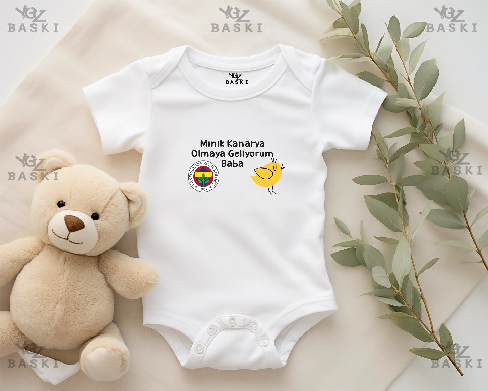 Minik Kanarya Olmaya Geliyorum Baba Baskılı Bebek Zıbını