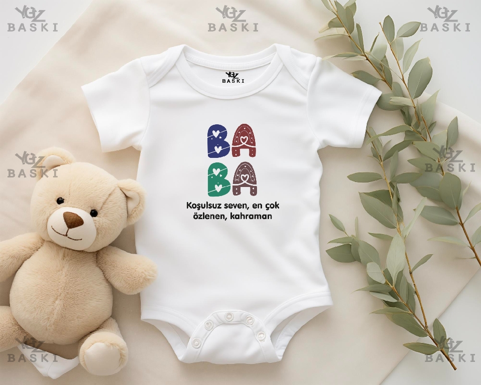 Baba Koşulsuz Seven, En Çok Özlenen, Kahraman Baskılı Bebek Zıbını