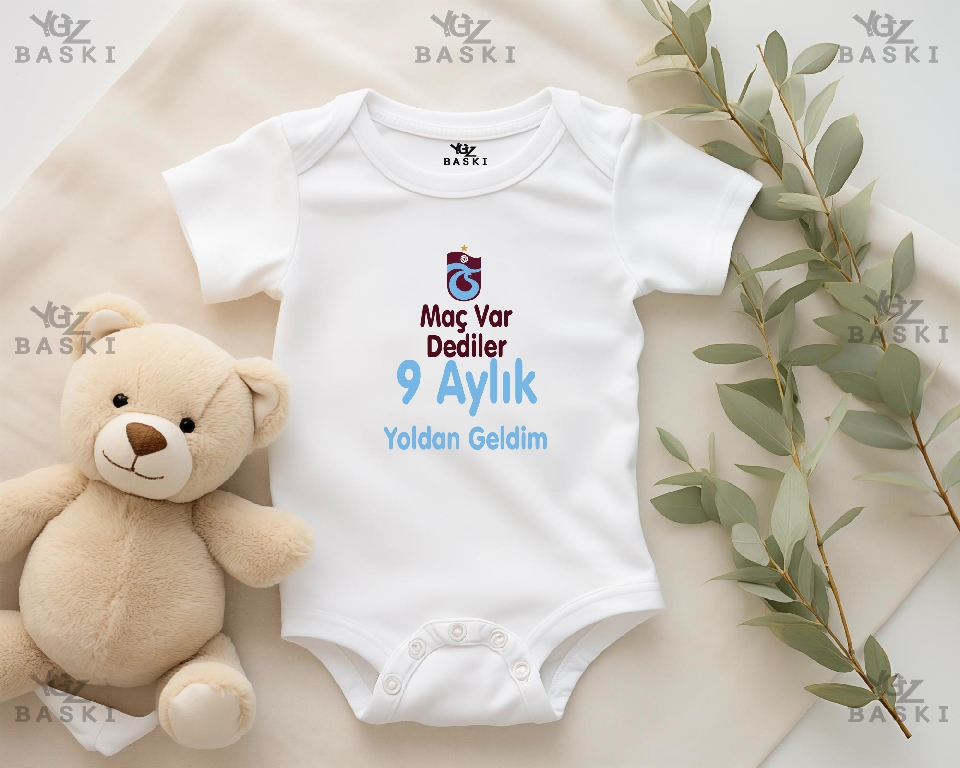 Maç Var Dediler 9 Aylık Yoldan Geldim (Trabzonspor) Baskılı Bebek Zıbını
