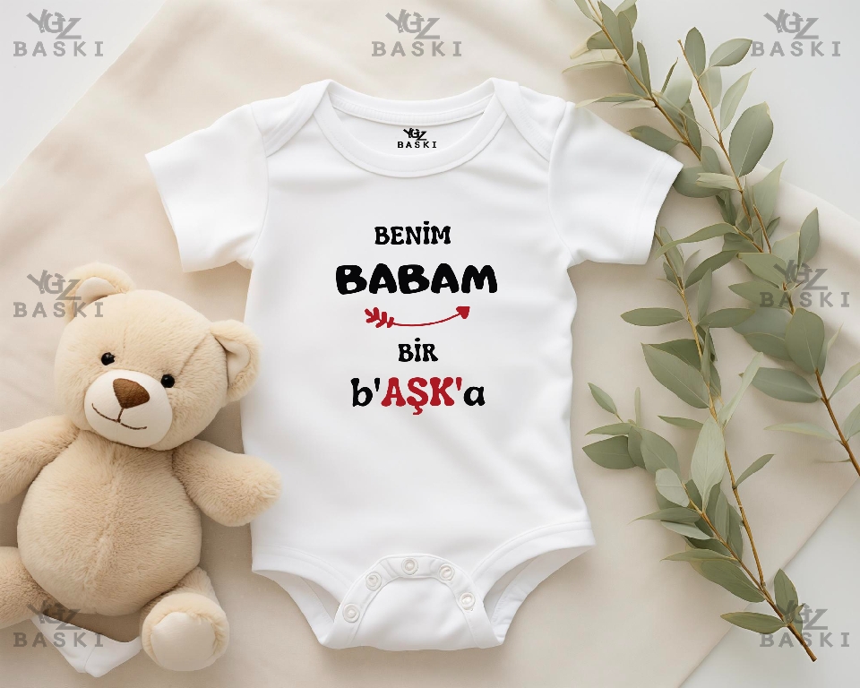 Benim Babam Bir B'aşk'A Baskılı Bebek Zıbını