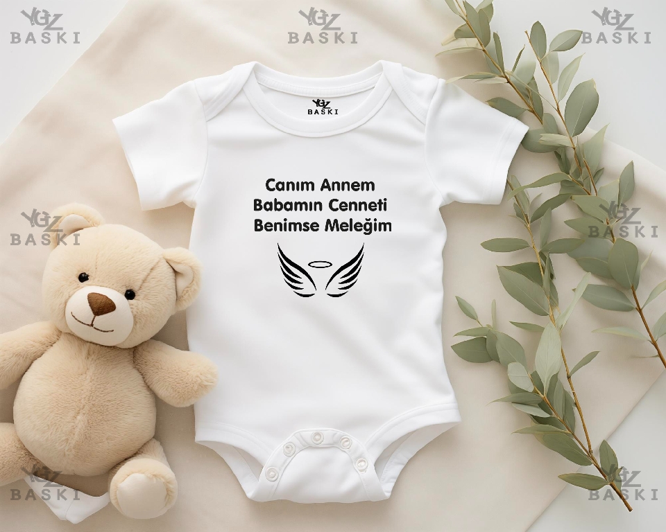 Canım Annem Babamın Cenneti Benimse Meleğim Baskılı Bebek Zıbını