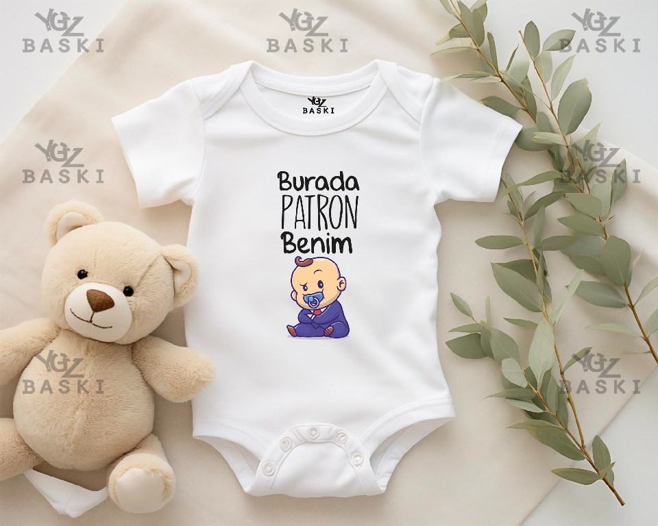 Burada Patron Benim Baskılı Bebek Zıbını