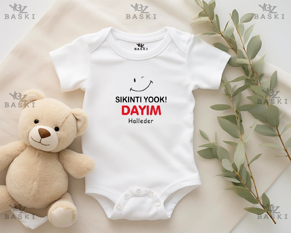 Sıkıntı Yok Dayım Halleder Baskılı Bebek Zıbını